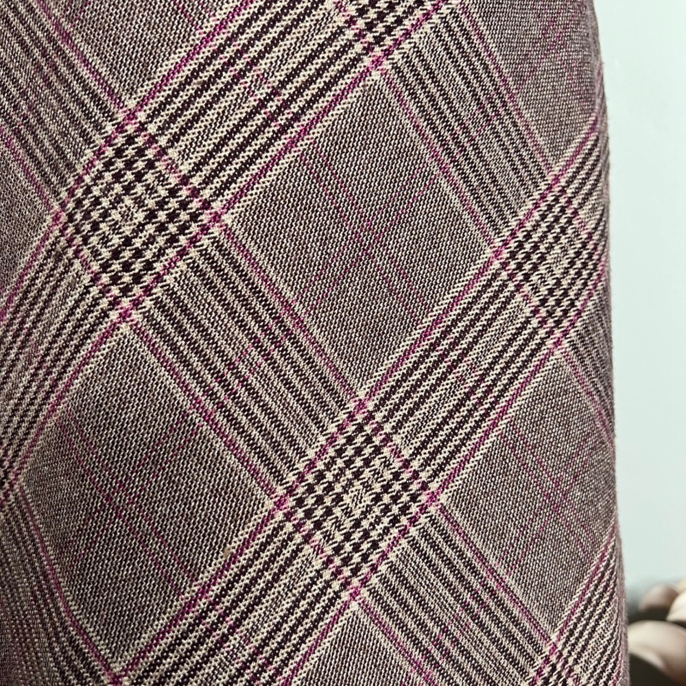 Y2K Vintage Oscar de la Renta Plaid Skirt Faux Wrap Pink Preppy‎ Women's Size 6 - Picture 8 of 10